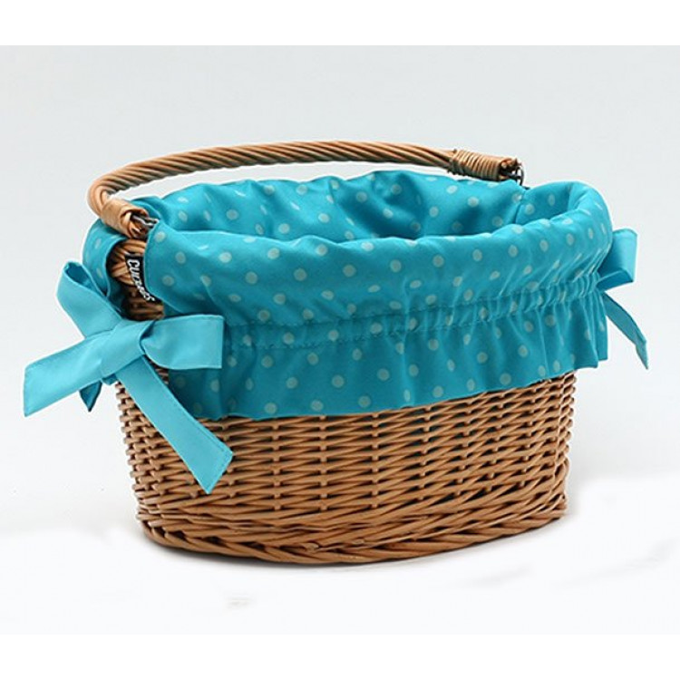 Vložka do košíka modrá s bielymi bodkami